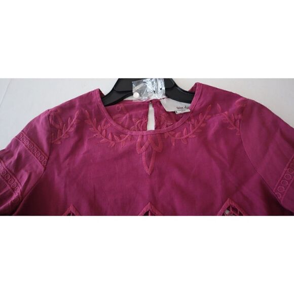 Chloe Oliver x Anthropologie Women's Sz XS Purple Lace Embroidered Boho Blouse - Picture 4 of 12